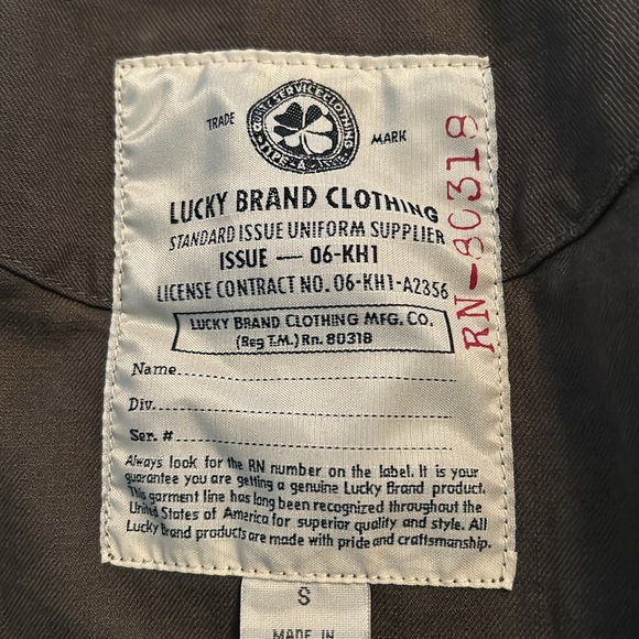 Lucky Brand Full Zip Jacket Military Utility Olive Army Green Women's size Small - Picture 10 of 12